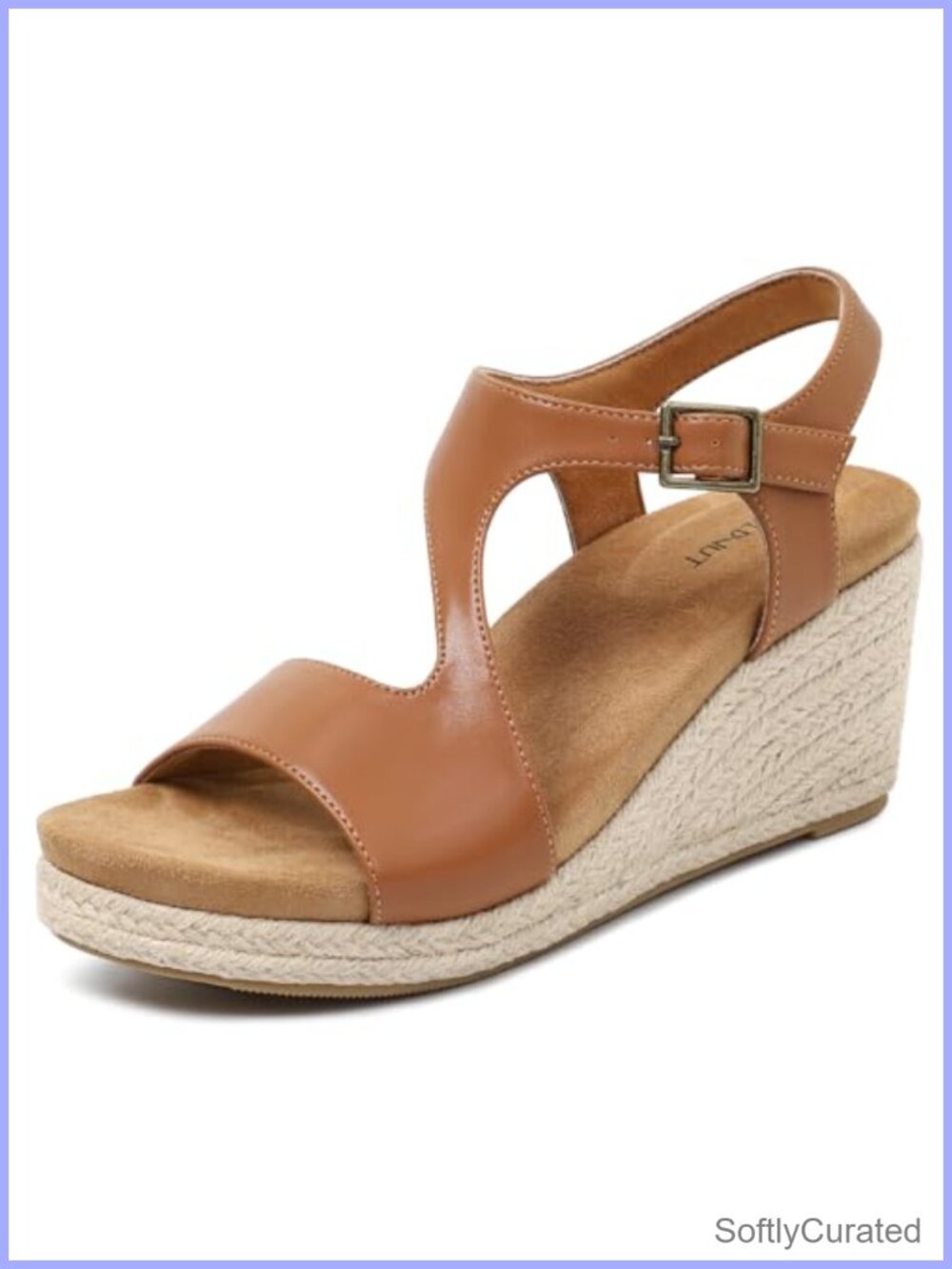 Faux Suede Wedge Espadrille Sandals Open Toe Ankle Strap Platform